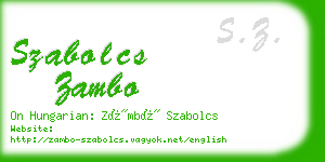 szabolcs zambo business card